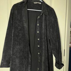 Long corduroy button up